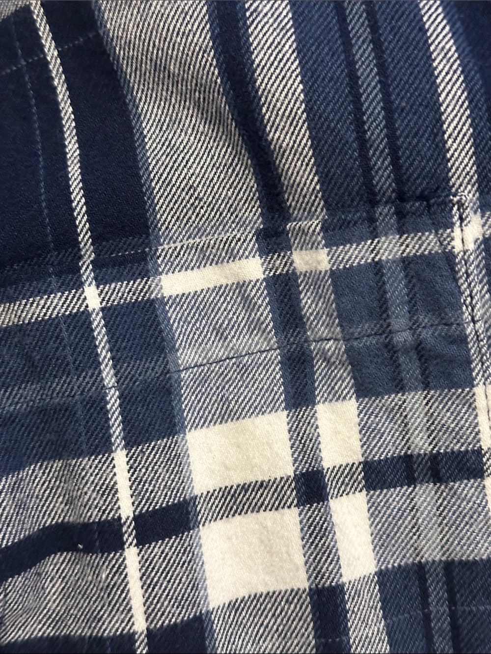 J. Crew Navy and White Plaid Button-Down Shirt Women’s Size L - Picture 4 of 4
